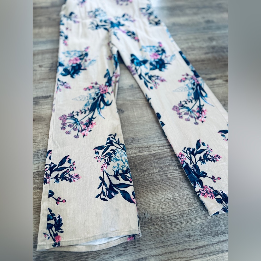 LEITH Cropped Linen Floral Jumpsuit | S - Picture 8 of 14